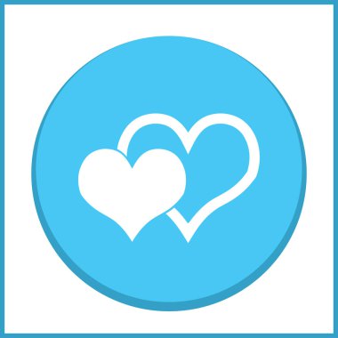 Kalp vektör simgesi, aşk sembolü. Sevgililer günü işareti