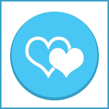 Kalp vektör simgesi, aşk sembolü. Sevgililer günü işareti