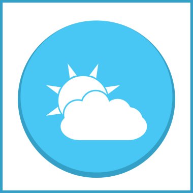 Hava satırı simgesi. Güneş bulut ile yağmur arkasında