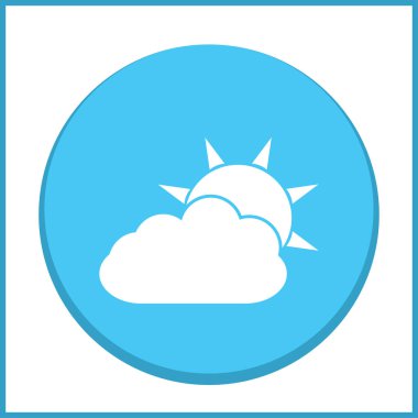 Hava satırı simgesi. Güneş bulut ile yağmur arkasında