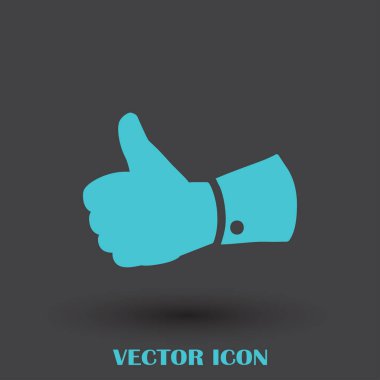 Simge, düz simge vektör çizim vektör başparmak.