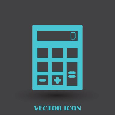 Hesap makinesi simgesi, vektör illüstrasyonu. düz tasarım biçimi