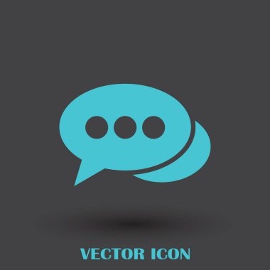 Sohbet simgesi bir arka plan üzerinde izole trendy düz tarzı. Web sitesi tasarımı, logo, app, kullanıcı arabirimi için konuşma balonu sembolü. Vektör çizim, Eps10.
