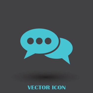 Sohbet simgesi bir arka plan üzerinde izole trendy düz tarzı. Web sitesi tasarımı, logo, app, kullanıcı arabirimi için konuşma balonu sembolü. Vektör çizim, Eps10.