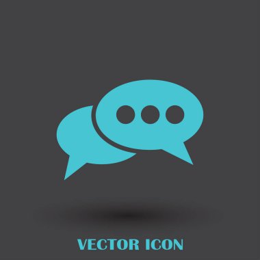 Sohbet simgesi bir arka plan üzerinde izole trendy düz tarzı. Web sitesi tasarımı, logo, app, kullanıcı arabirimi için konuşma balonu sembolü. Vektör çizim, Eps10.