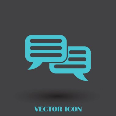 Sohbet simgesi bir arka plan üzerinde izole trendy düz tarzı. Web sitesi tasarımı, logo, app, kullanıcı arabirimi için konuşma balonu sembolü. Vektör çizim, Eps10.