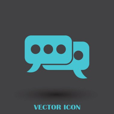 Sohbet simgesi bir arka plan üzerinde izole trendy düz tarzı. Web sitesi tasarımı, logo, app, kullanıcı arabirimi için konuşma balonu sembolü. Vektör çizim, Eps10.