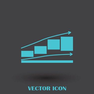 Trendy düz stil grafik simgesini. Web sitesi tasarımı, logo, app, kullanıcı arabirimi için grafik bar sembolü. Vektör çizim, Eps10.