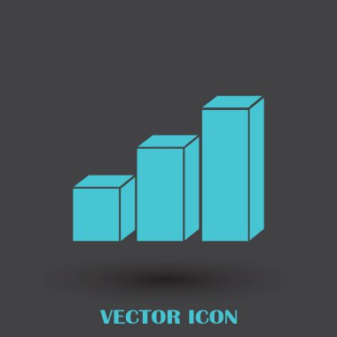Trendy düz stil grafik simgesini. Web sitesi tasarımı, logo, app, kullanıcı arabirimi için grafik bar sembolü. Vektör çizim, Eps10.