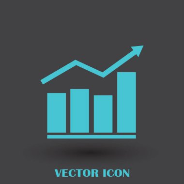 Trendy düz stil grafik simgesini. Web sitesi tasarımı, logo, app, kullanıcı arabirimi için grafik bar sembolü. Vektör çizim, Eps10.