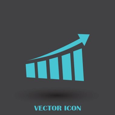 Trendy düz stil grafik simgesini. Web sitesi tasarımı, logo, app, kullanıcı arabirimi için grafik bar sembolü. Vektör çizim, Eps10.