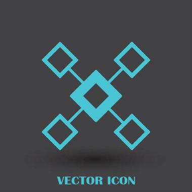 Akış şeması simge vektör.