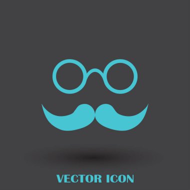 Bıyık ve gözlük vektör simgesi.