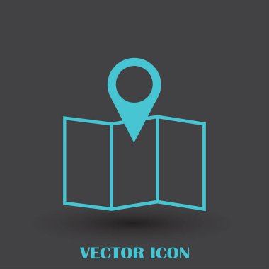 Harita işaretçi düz simgesi. Vektör Eps 10