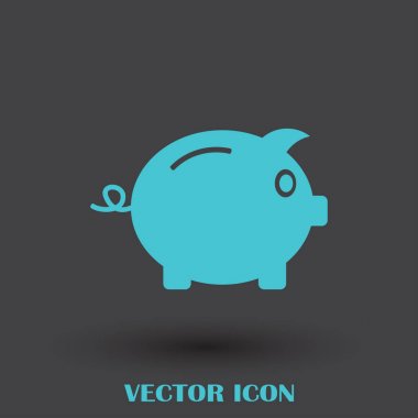 Kumbara simge vektör, borç, para, tasarruf, tasarruf
