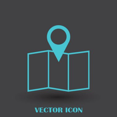 Harita işaretçi düz simgesi. Vektör Eps 10