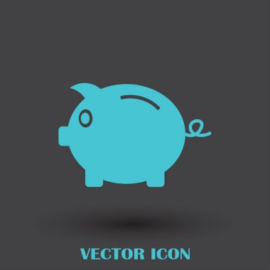 Kumbara simge vektör, borç, para, tasarruf, tasarruf
