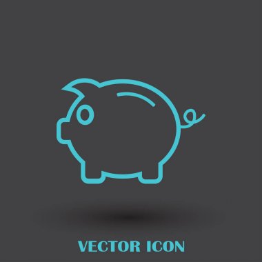 Kumbara simge vektör, borç, para, tasarruf, tasarruf