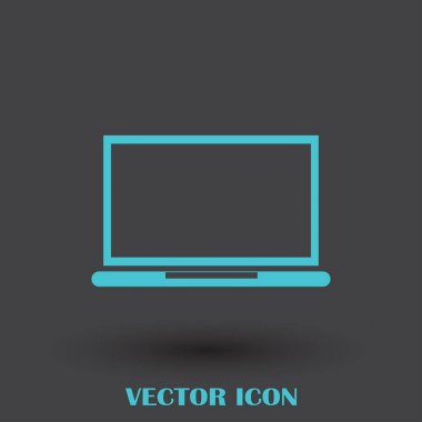 Dizüstü bilgisayar simgesini trendy düz stil. Web sitesi tasarımı, logo, app, UI bilgisayar simgesi. Vektör çizim, Eps10.