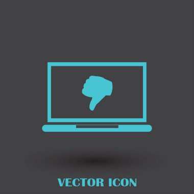 Başparmak aşağı. Simge sevmez. Vektör çizim.