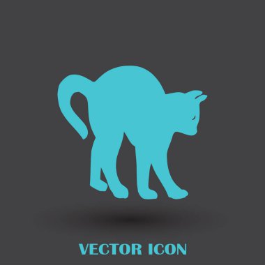 Siyah kedi silueti. Vektör illüstrasyonu.