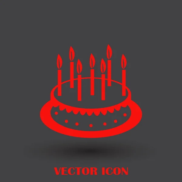 Birthday cake icon vector illustration. Happy birthday — Stock Vector