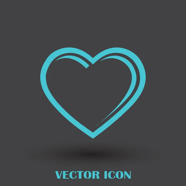 Icono del vector del corazón, símbolo del amor. Signo de San Valentín — Vector de stock