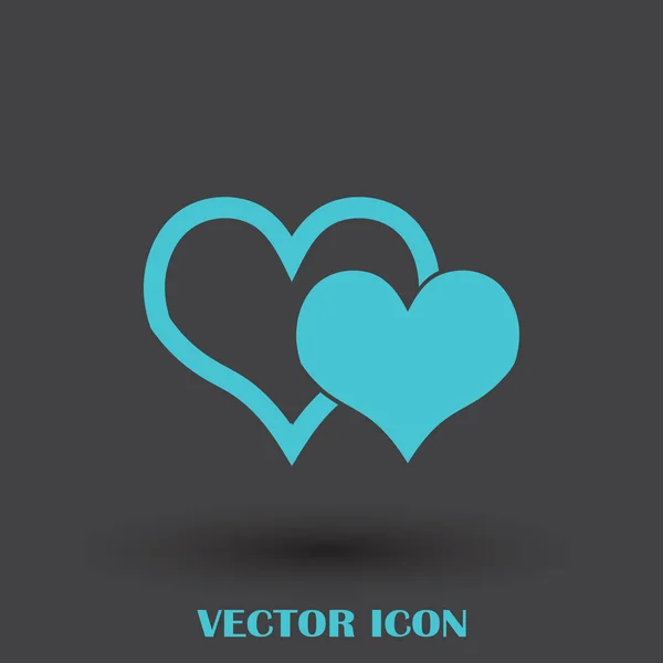 Icono del vector del corazón, símbolo del amor. Signo de San Valentín — Vector de stock