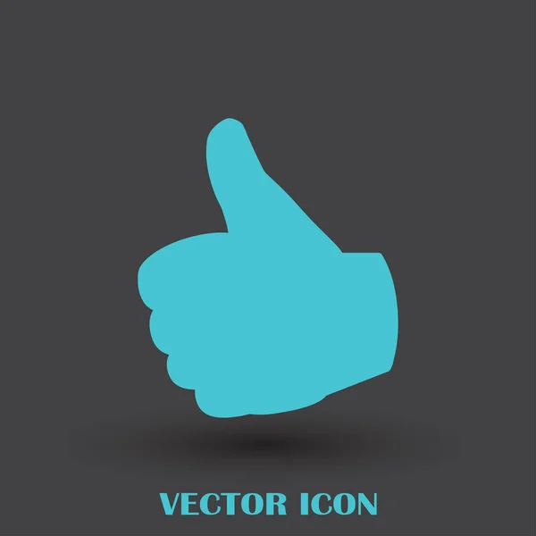 Vector tummen upp ikonen, Flat ikonen vektor illustration. — Stock vektor