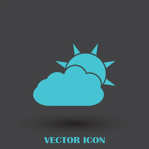 Vejr linje ikon. sol bag skyen med regn – Stock-vektor