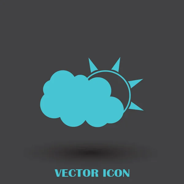 Icono de la línea del tiempo. sol detrás de la nube con lluvia — Vector de stock