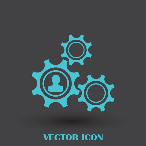 Icono de engranaje con arte vector de fondo vintage — Archivo Imágenes Vectoriales