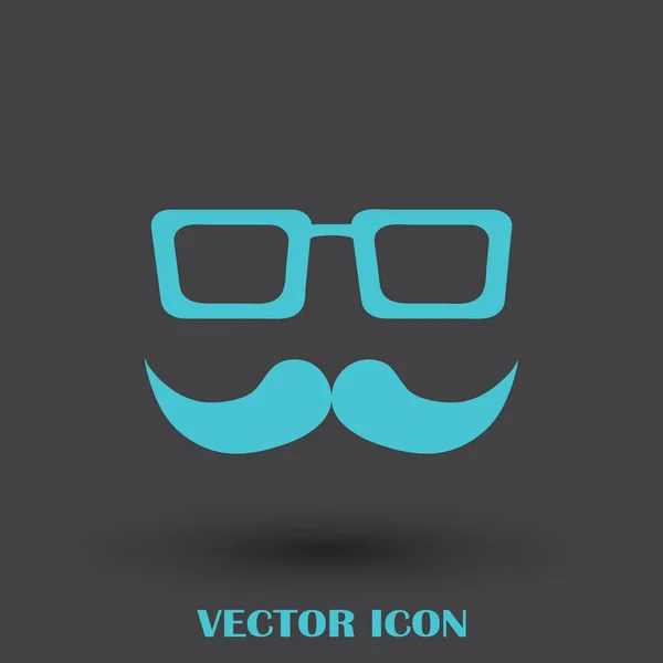 Mustache and Glasses vector icon. — Stock Vector