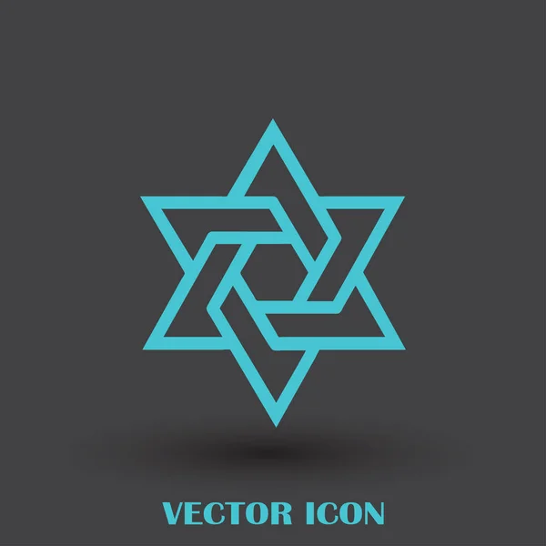 Estrela de David. Ícone Vector — Vetor de Stock