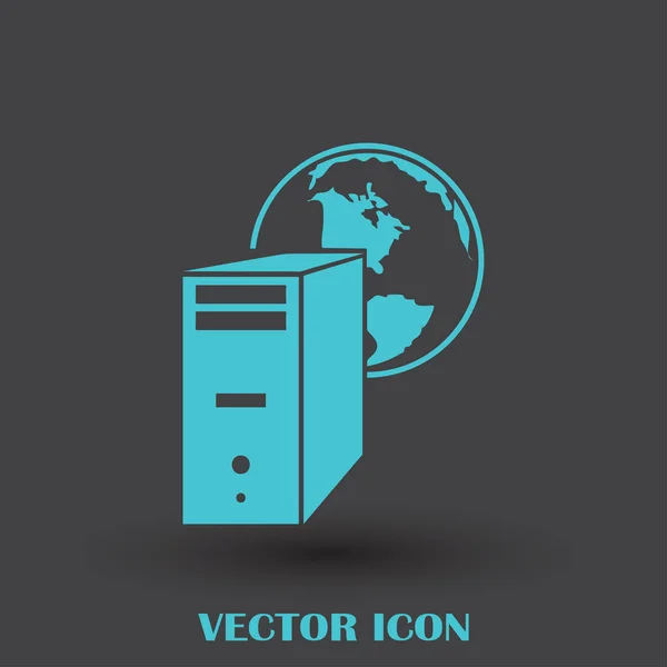 Ícone de computador. design vetorial plano — Vetor de Stock