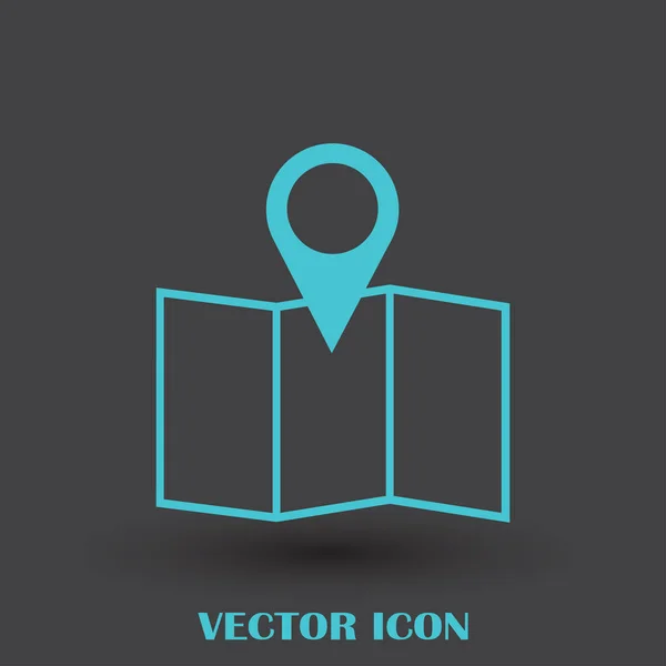 Mapa ícone ponteiro plana. Vetor Eps 10 — Vetor de Stock