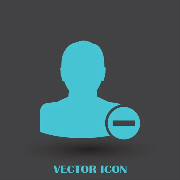 Excluir ícone de conta de usuário — Vetor de Stock