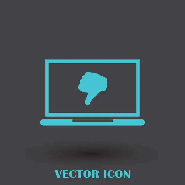 Pulgar hacia abajo. A Icono no le gusta. Ilustración vectorial . — Vector de stock