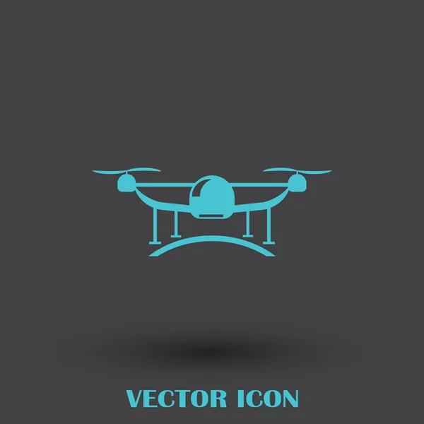 Vuelo quadcopter drone logo, ilustración vectorial aislado — Vector de stock