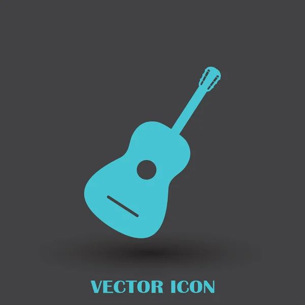 Icono de guitarra vector, Signo de instrumento musical acústico — Vector de stock