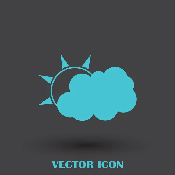 Weather line icon. sun behind the cloud with rain Vector Graphics