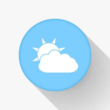 Güneş bulut simgesi. Web vektör stili.