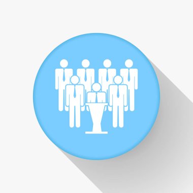 İnsanlar renk arka plan üzerinde izole trendy düz stil simgesinde. Kalabalık işareti. Web sitesi tasarımı, logo, app, UI kişi simgesi. Vektör çizim, Eps10.