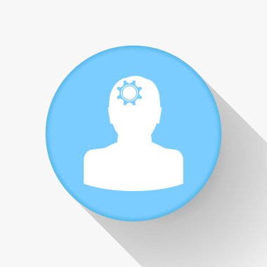 Gears'ı set olarak bir beyin ile insan kafa siluet. fikir ve İnovasyon kavramı