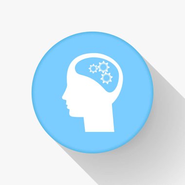 Gears'ı set olarak bir beyin ile insan kafa siluet. fikir ve İnovasyon kavramı