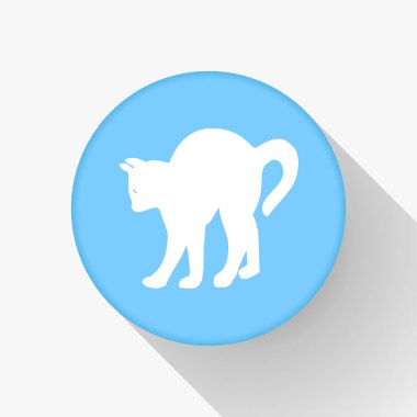 kedi silüeti. Vektör çizim.