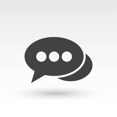 Sohbet simgesi gri arka plan üzerinde izole trendy düz tarzı.