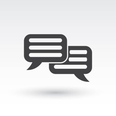 Sohbet simgesi gri arka plan üzerinde izole trendy düz tarzı.