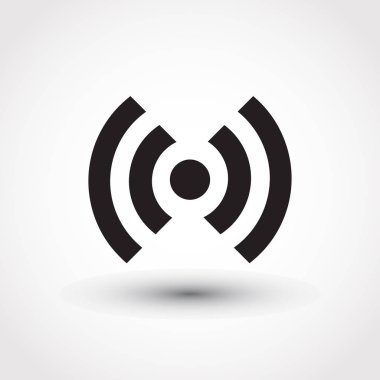 Wifi simgesi üzerinde arka izole. Modern basit düz ağ işareti. İş, Internet kavramı. Web sitesi tasarımı, web düğme, mobil uygulama Logo illüstrasyon trendy vektör yayın simgesi