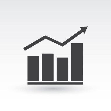 Gri arkaplan üzerinde izole edilmiş düz moda Grafik Simgesi.
